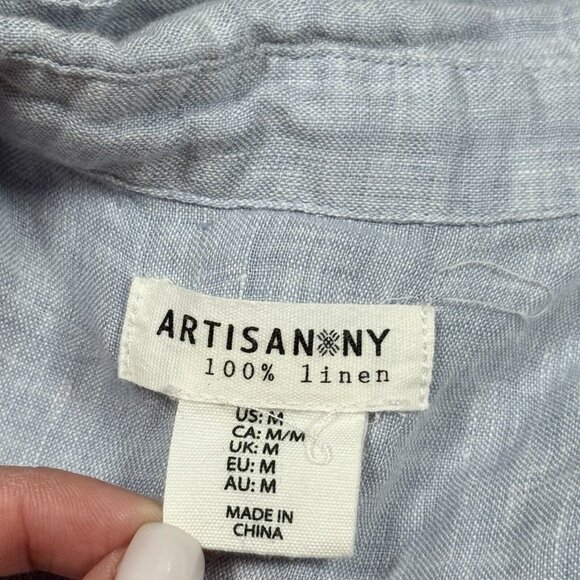 Artisan NY Women's Sz M Oversized Shirt Blue Heather Relaxed Button Down‎ - Picture 7 of 7